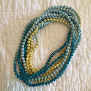 Silk wrapped beaded necklace